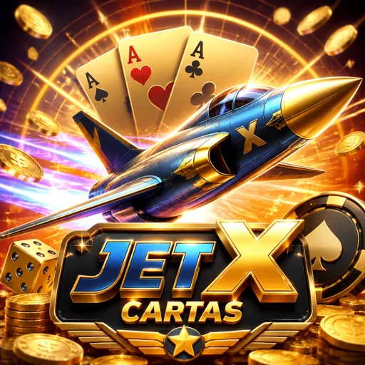 Cartão do jogo JetX com o jato decolando e o multiplicador subindo
